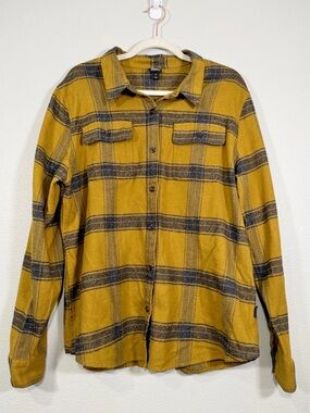 Patagonia Shirt Plaid Flannel Button Down Outdoor Yellow Long Sleeve Warm Men XL